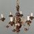 Brown Italian Silver Leaf Wood and Iron Six-Arm Chandelier For Sale - Image 8 of 8