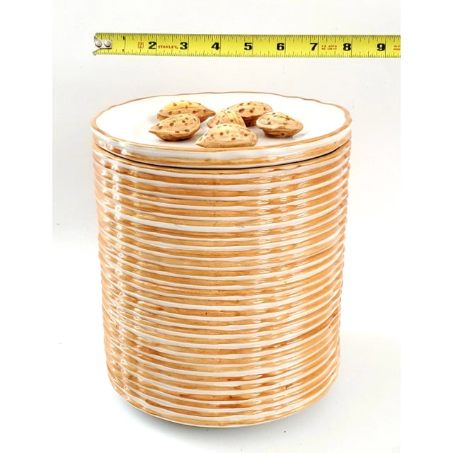 Large Vintage Jar Trompe l'Oeil Plates & Walnuts Christine Viennet Style For Sale - Image 10 of 12