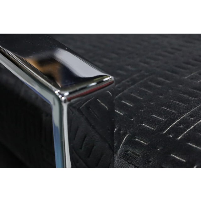 Mid 20th Century Milo Baughman Chrome Frame Lounge Chairs in Deep Charcoal Velvet, Attributed For Sale - Image 10 of 13