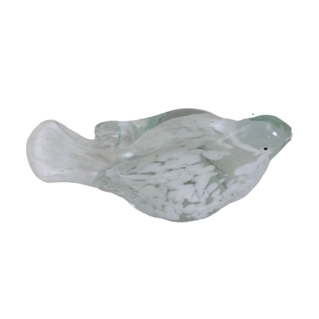 Glass Vintage Art Glass Handblown Bird Paperweight For Sale - Image 7 of 7