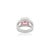 Metal Stunning Pink Zirconia Asscher Cut Solitaire Ring in Ottoman Design for Unisex- Size 8 For Sale - Image 7 of 11