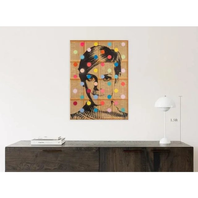 Twiggy Pop Art. Acrylic and silkscreen on canvas. Ready to hang with a signature at the back.