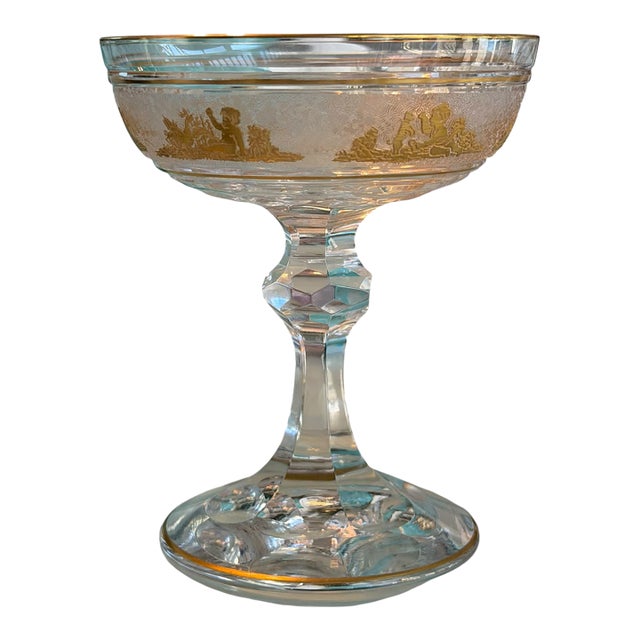 1 of 3 Antique Val St Lambert Danse De Flore Cameo Glass Champagne Coupes For Sale
