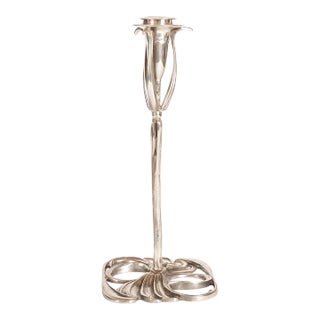 1920s Art Nouveau Foliate Candlestick For Sale
