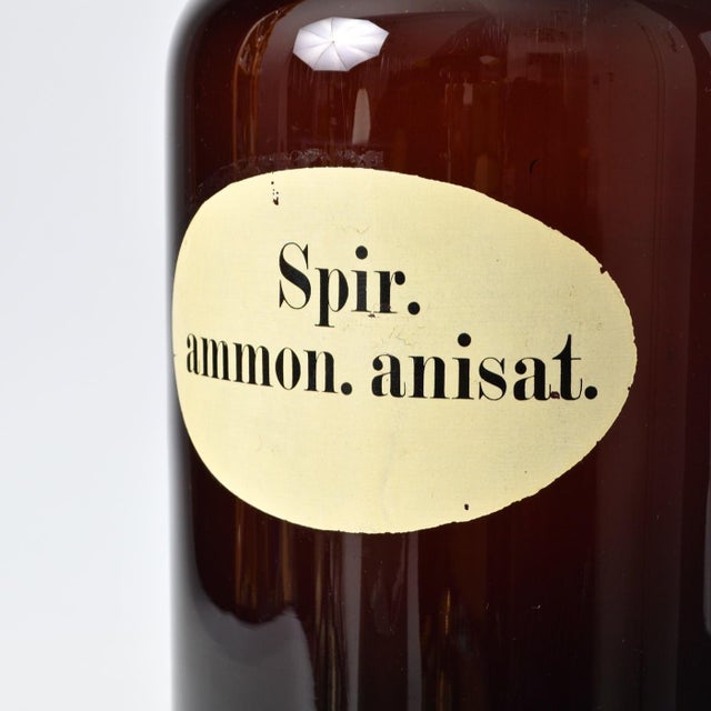 Antique Brown Glass Apothecary Bottle, 1890s For Sale - Image 6 of 10