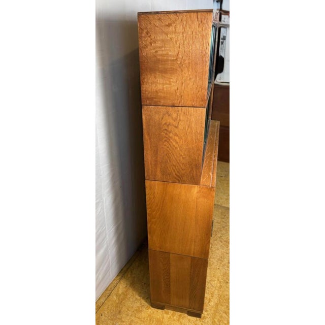 Vintage Minty of Oxford Sectional Stacking Bookcase in Oak, 1960s For Sale - Image 9 of 11
