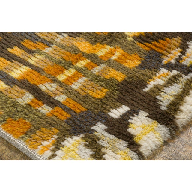 Mid-Century Modern Vintage Swedish Rya Wool Rug in Fall Hues by Rug & Kilim, 1950-1959 For Sale - Image 3 of 9