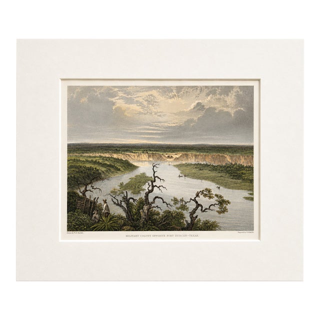 Fort Duncan & Eagle Pass Texas Original Steel Engraving, by Smillie, C. 1860 For Sale