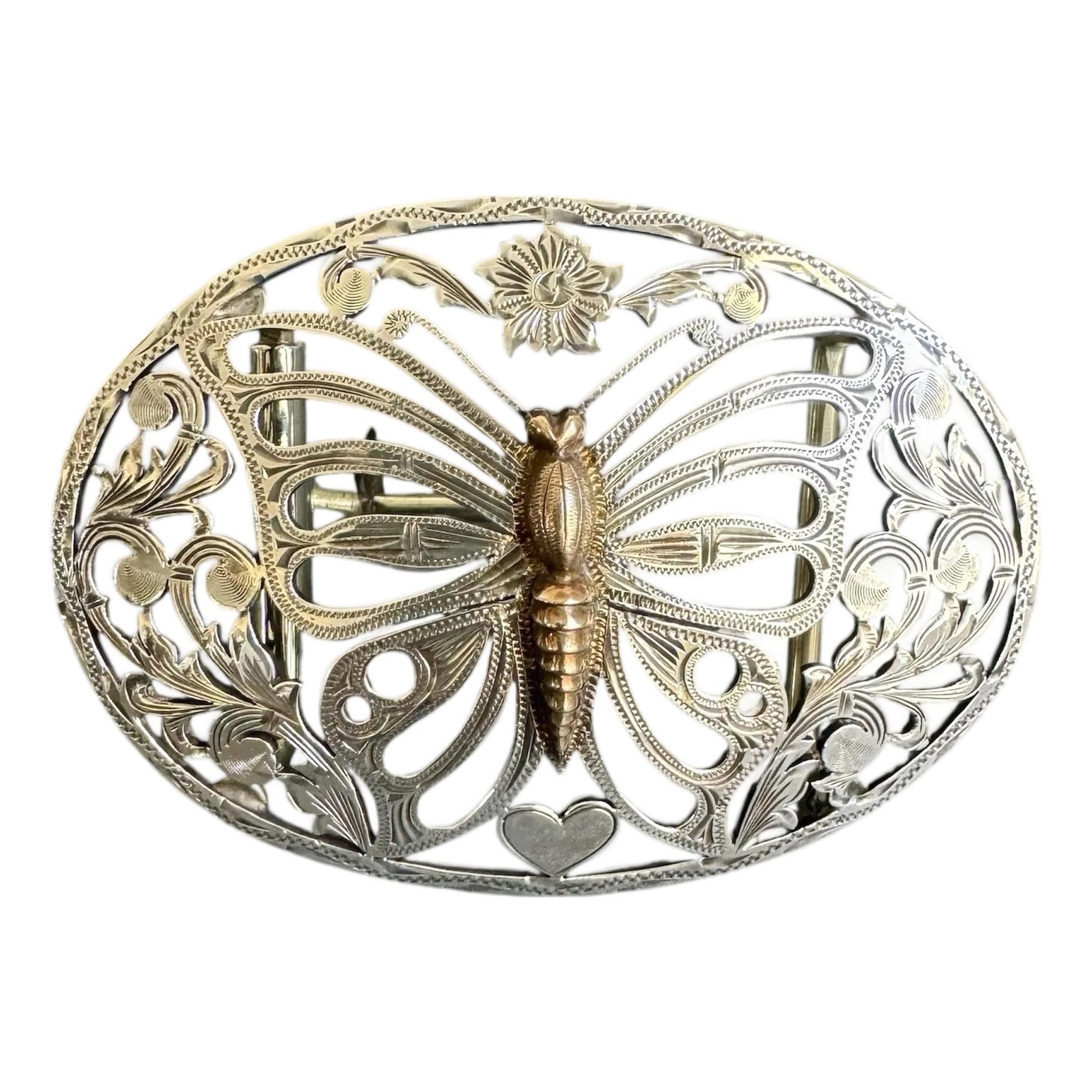 Fleming Butterfly Belt Buckle Western Sterling Silver  display picture 2