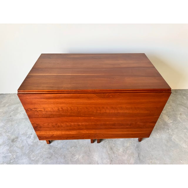 Vintage Henkel Harris Williamsburg-Style Solid Cherry Drop Leaf Dining Table For Sale In Miami - Image 6 of 12