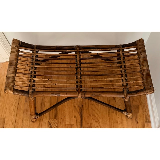 Franco Albini Vintage Bentwood Rattan Bench For Sale - Image 4 of 12