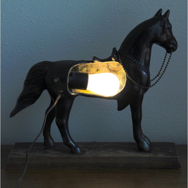 Vintage Mid-Century Western Horse Tv Lamp With Jeweled Saddle Accent, Circa 1950s–1960s For Sale In Naples, FL - Image 6 of 13