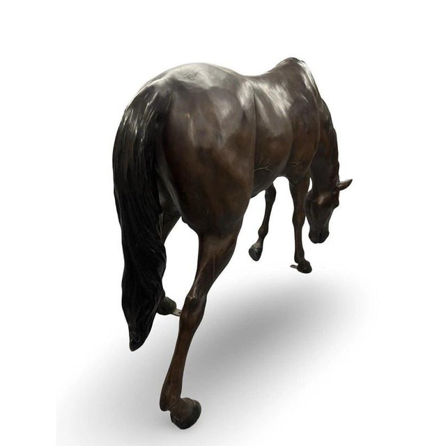 Bronze Grazing Horse Garden Sculpture For Sale - Image 12 of 17