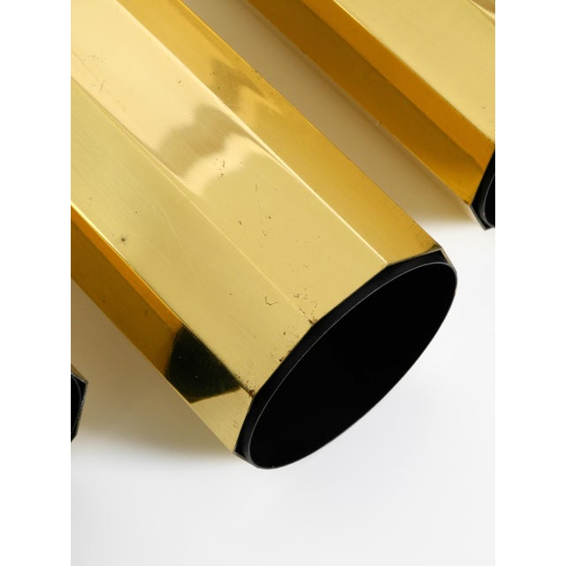 Large Decagonal Brass Pendant Lamps, 1960s, Set of 3 For Sale - Image 16 of 18