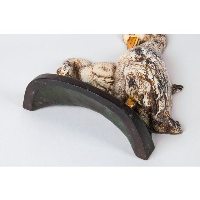 Yellow Cast Metal Ducks Doorstop, Decorative, Practical,, Original Paint, Vintage Collectable For Sale - Image 8 of 9