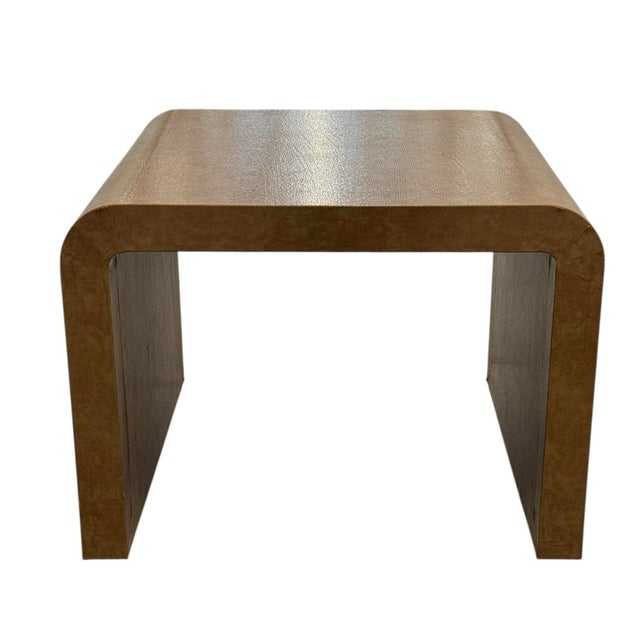 Tan Mid 20th Century Large Snakeskin Occasional Waterfall Table in Tan For Sale - Image 8 of 9