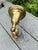 Vintage Brass Wall Sconce With Vintage Painted Shade For Sale - Image 4 of 8