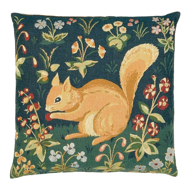 Squirrel Tapestry Cushion With Feather Filler - 46x46cm (18"x18") For Sale