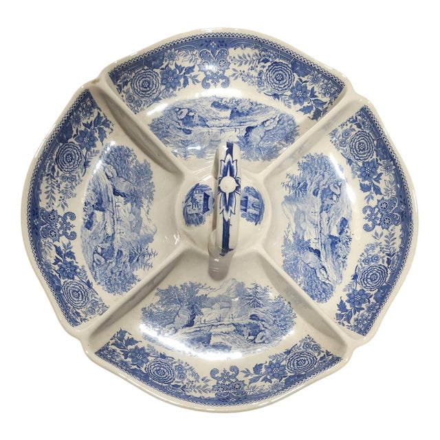 Appetizer with Blue Austrian Landscape Decorations from Villeroy & Boch For Sale