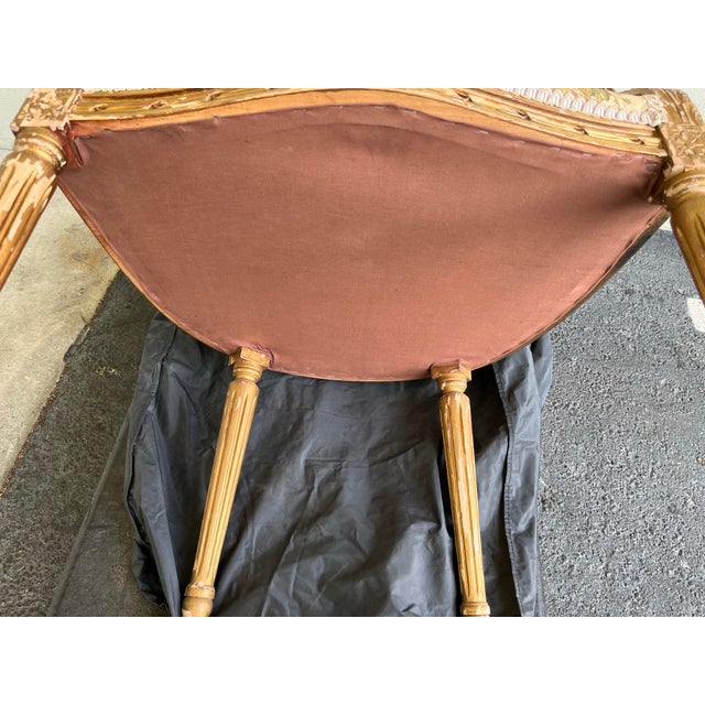 Pair of Elegant Antique Gilded Louis XVI Style Chairs. Some Restoration Required For Sale - Image 12 of 12