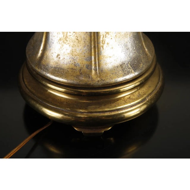 1950s Italian Mercury Glass Table Lamps With Gilt Brass Bases, Murano - a Pair For Sale - Image 14 of 15