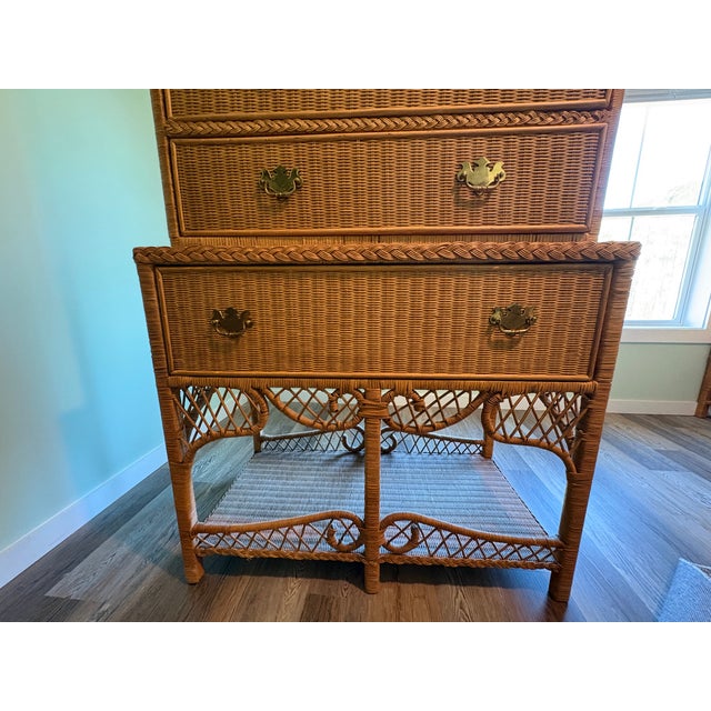 Vintage Ralph Lauren "Safari" Collection Wicker Bedroom Set, Bed and Two Dressers For Sale - Image 11 of 17