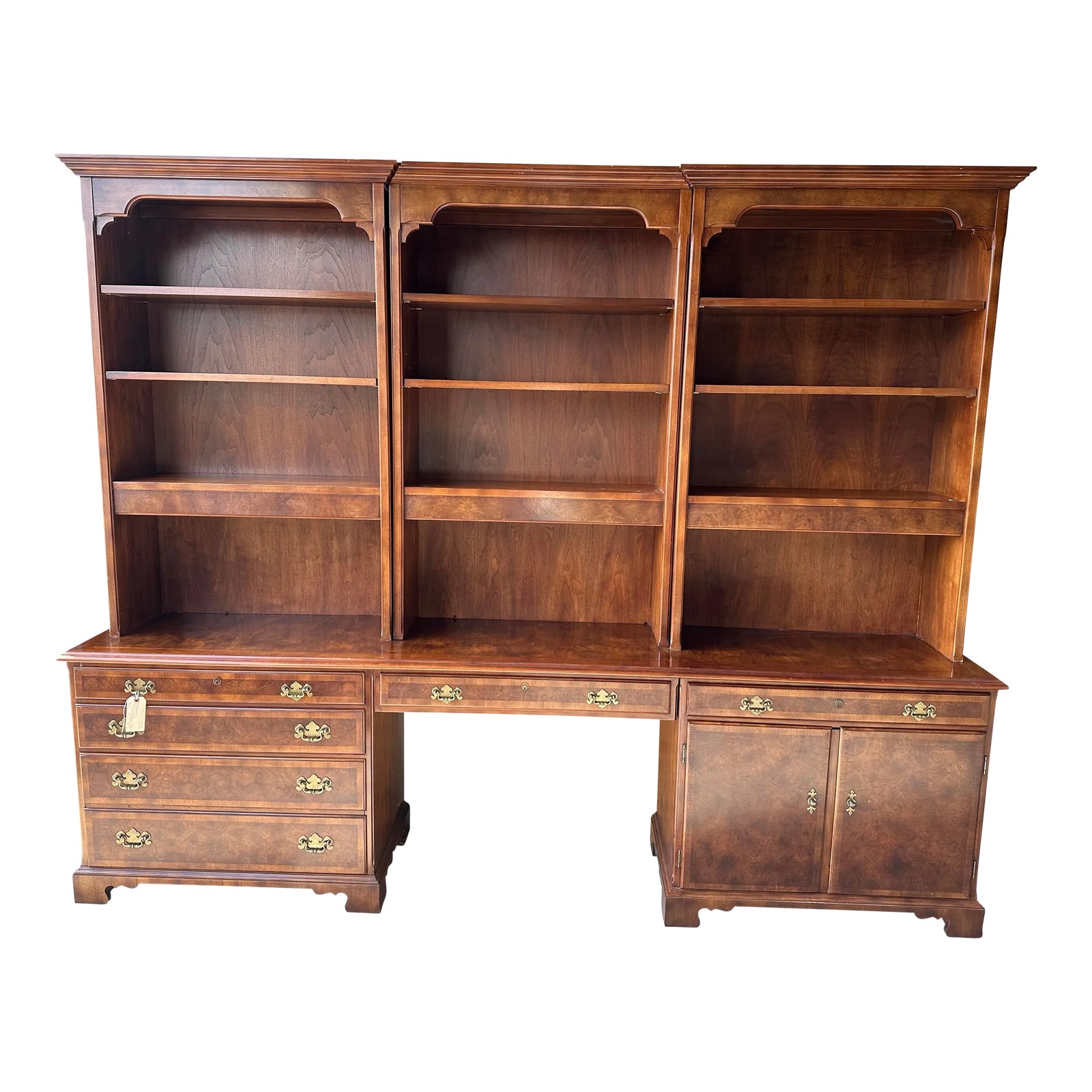 Vintage John Widdicomb Credenza and Matching Hutch | Chairish