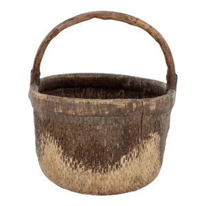 Mid-20th Century Woven Chinese Rice Basket