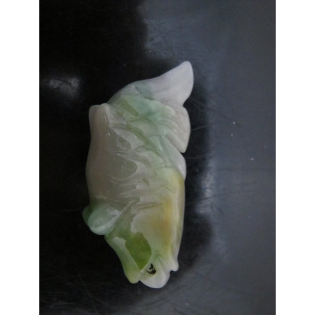 Early 20th Century Chinese Green Jade Koi Fish Pendant Carving Figurine For Sale - Image 5 of 5