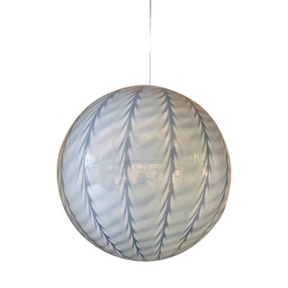 Venetian Blue and Milky-White Murano Glass Pendant Light by Simoeng For Sale