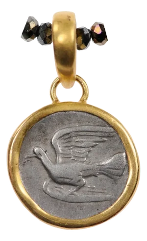 Antique Dove & Chimeara 1/4 Stater Pendant