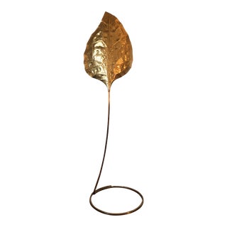 Tommaso Barbi Brass Leaf Floor Lamp For Sale