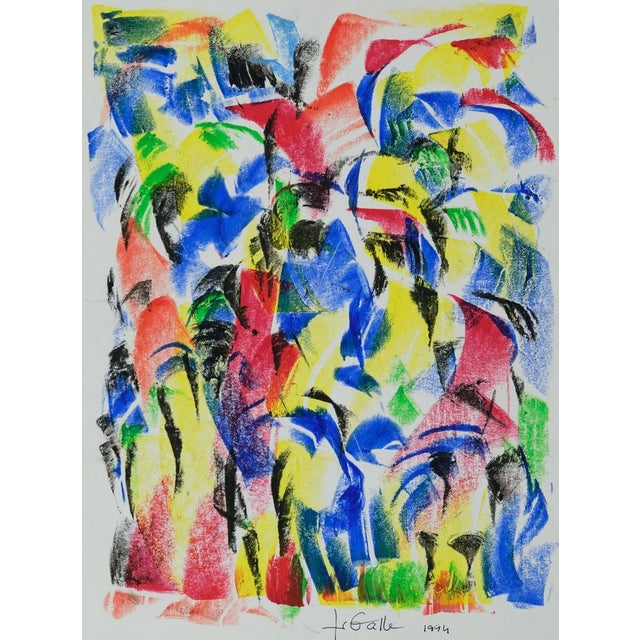 Françoise GALLE (1940) Lovers' Kiss Color pastel Signed in felt-tip pen by the artist On heavy paper, 25 x 33 cm (approx....