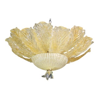1970s Abu Dhabi, Murano Glass Gold Flush Mount For Sale