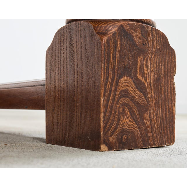 Country French Provincial Hardwood Farmhouse Trestle Dining Table For Sale - Image 11 of 12