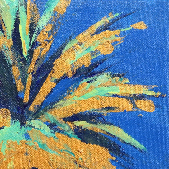 "Golden Splash" Contemporary Botanical Acrylic Painting by Kathleen