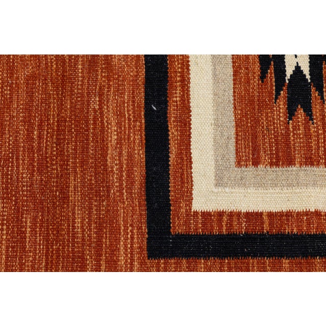 Handmade Modern Navajo Style Wool Rug - Terracotta & Earth Tones - 9x12 For Sale - Image 9 of 11