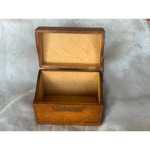 Wood Antique Dovetail Joint Shaw Walker Wood Box For Sale - Image 7 of 14