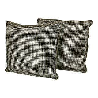 Late 20th C. Contemporary Boho Chic After Ralph Lauren Menswear Plaid Decorative Pillows - A Pair For Sale