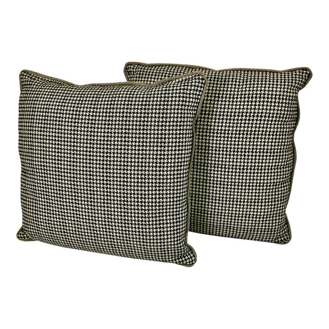 Late 20th C. Contemporary Boho Chic After Ralph Lauren Menswear Plaid Decorative Pillows - A Pair For Sale