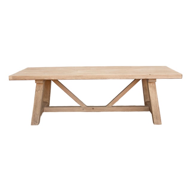 The Basquaise, 96" Reclaimed Wood Trestle Table For Sale