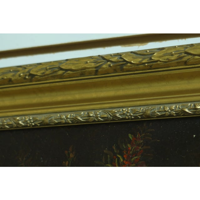 1970s Adottis Signed Framed Floral Oil Painting on Canvas For Sale - Image 5 of 9