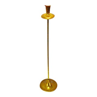 Early Brass Floor Lamp with Milk Glass Diffuser For Sale