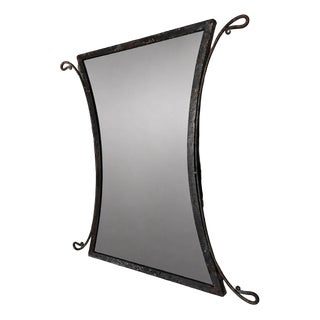 French Wrought Iron Mirror, 1950s For Sale
