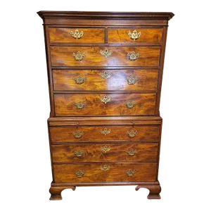Antique Chippendale Mahogany Chest on Chest Highboy