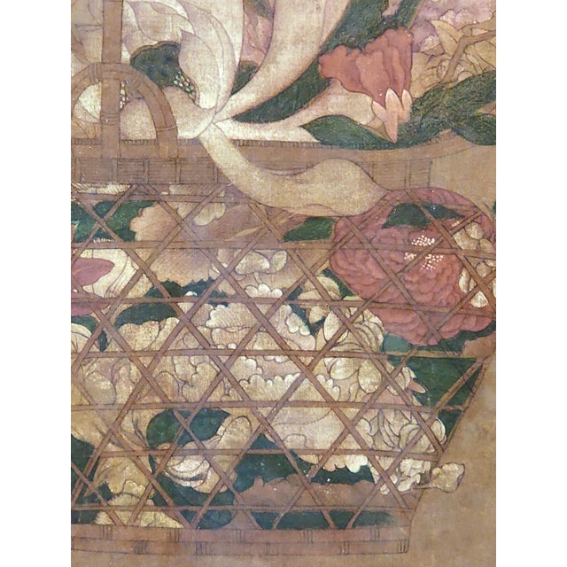 1960s Tosa Mitsuoki Vintage Floral Print "Basket of Flowers" For Sale - Image 4 of 5