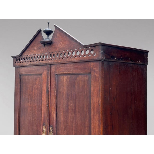 Small Antique George III Oak Housekeepers Cabinet, C1770 For Sale - Image 11 of 13