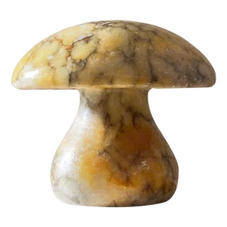 Vintage Italian Yellow Marble Mushroom, 1960s For Sale