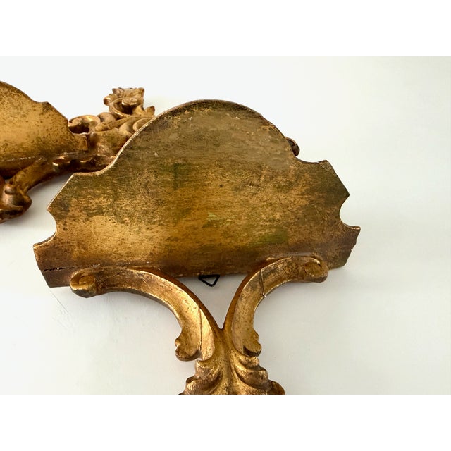 Gold Italian Florentine Double Shelf Wall Bracket For Sale - Image 8 of 14