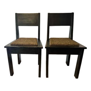 Art Deco Oak Dinning Chairs by J.A. Muntendam for L.O.V. Oosterbeek, Set of 2 For Sale
